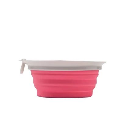 United Pets LEAF BOWL - Ciotola da Viaggio pieghevole in Silicone - Tortora/Rosa - Ciotole
