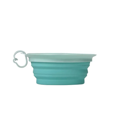 United Pets LEAF BOWL - Ciotola da Viaggio pieghevole in Silicone - Acquamarina - Ciotole