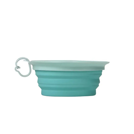United Pets LEAF BOWL - Ciotola da Viaggio pieghevole in Silicone - Acquamarina - Ciotole