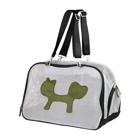 United Pets Mesh Bag - Trasportino per Cani - Nero/Verde - Trasportini