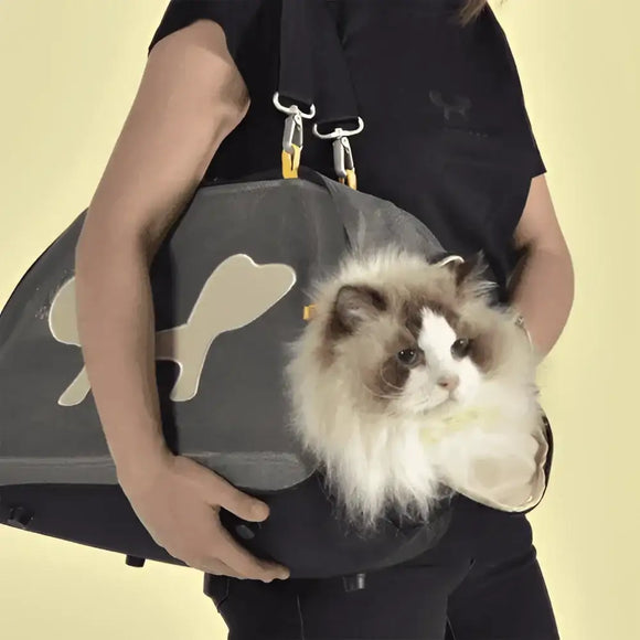 United Pets Mesh Bag - Trasportino per Gatti - NERO E GIALLO - Trasportini