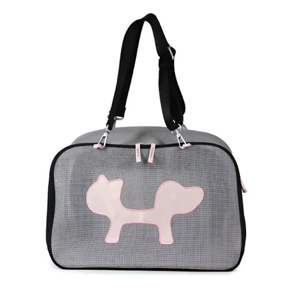 United Pets Mesh Bag Xtra - Trasportino per Cani - Nero/Rosa - Trasportini