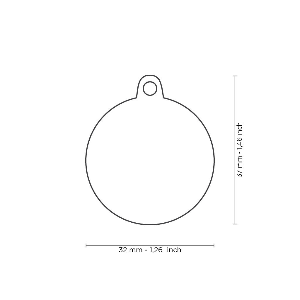 Etiqueta de identificación circular brillante