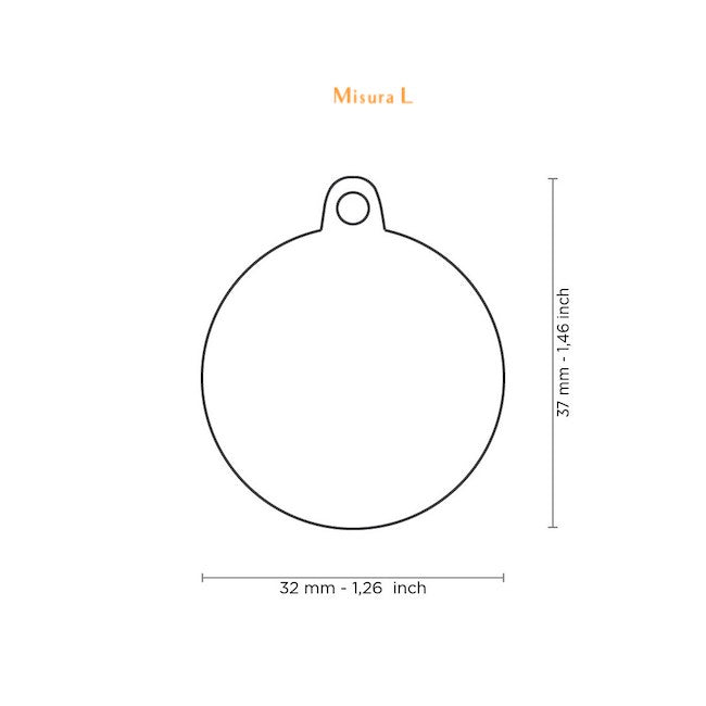 Etiqueta de identificación con dije circular King