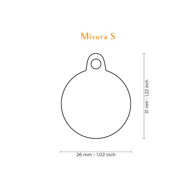 Etiqueta de identificación con dije circular King