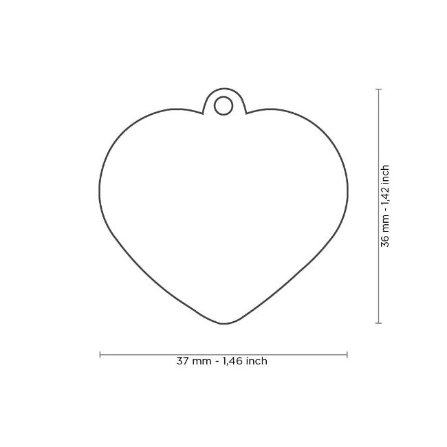 Etiqueta de identificación de corazón brillante